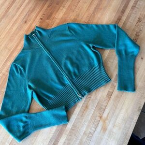 Urban Outfitters Teal Zip-Up Cardigan